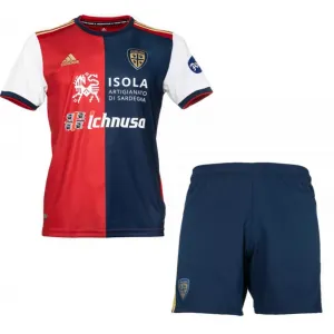 Kit infantil oficial Adidas Cagliari 2020 2021 I jogador