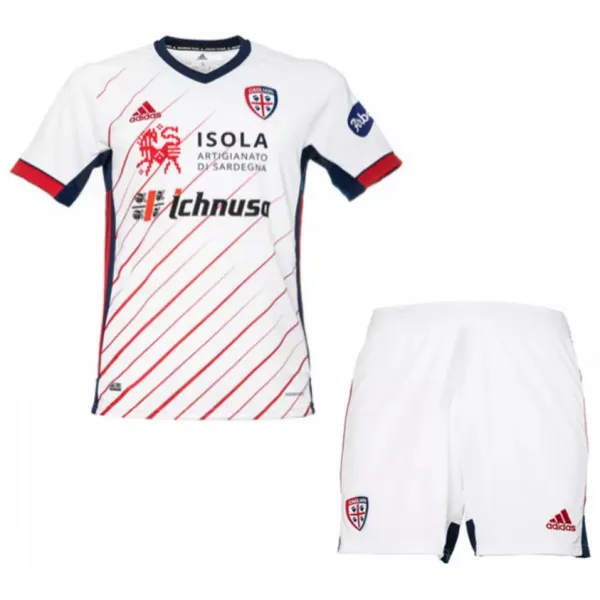 Kit infantil oficial Adidas Cagliari 2020 2021 II jogador