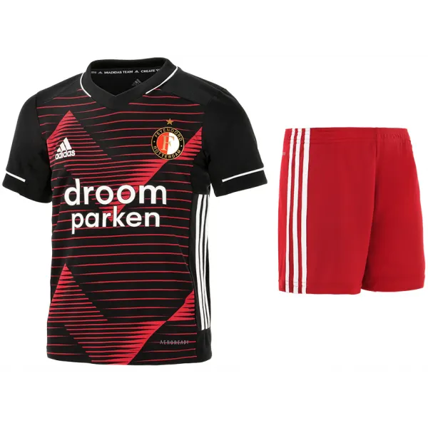 Kit infantil oficial Adidas Feyenoord 2020 2021 II jogador