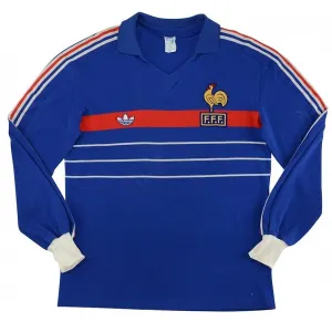 Camisa I Seleção da França 1986 Retro Adidas manga comprida