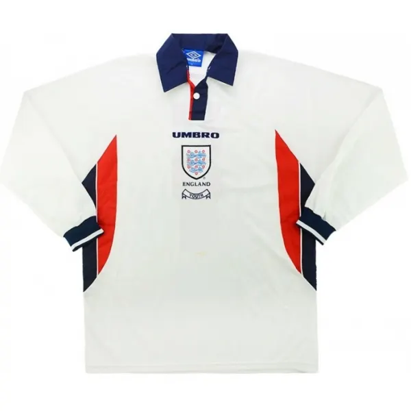 Camisa retro Umbro seleção da Inglaterra 1998 I jogador manga comprida