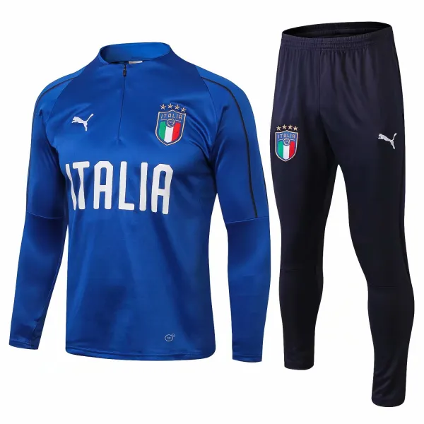 Kit treinamento oficial Puma seleção da Itália 2018 2019 azul e preto