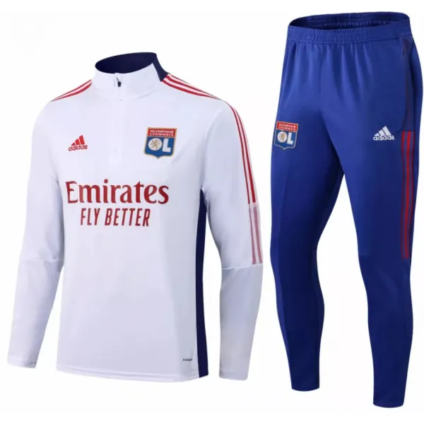 Kit treinamento oficial Adidas Lyon 2021 2022 Branco e azul