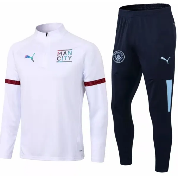 Kit treinamento Manchester City 2021 2022 Puma oficial branco e preto