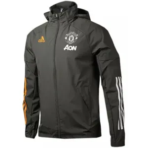 Jaqueta corta vento oficial Adidas Manchester United 2020 2021 Preta