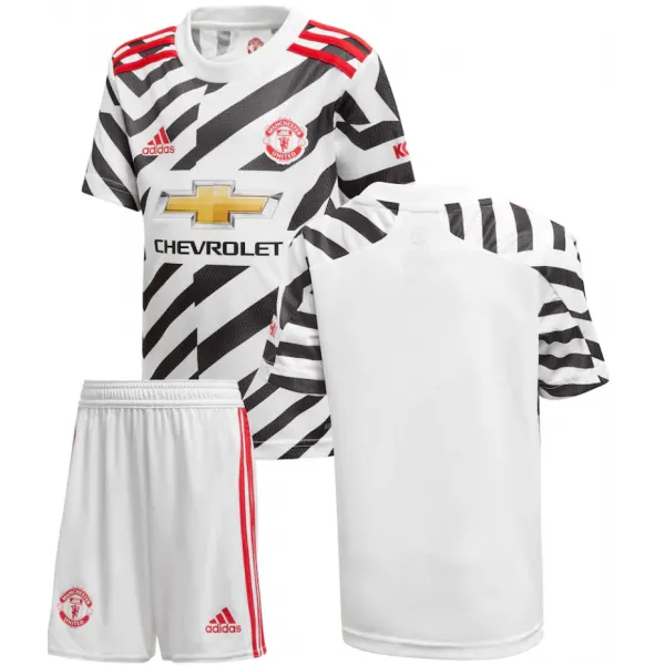 Kit infantil oficial Adidas Manchester United 2020 2021 III jogador