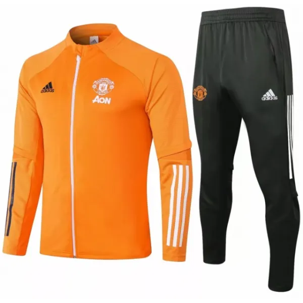 Kit treinamento oficial Adidas Manchester United 2020 2021 Laranja 