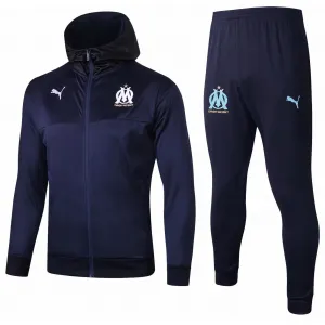 Kit treinamento com capuz oficial Puma Olympique de Marseille 2019 2020 azul marinho