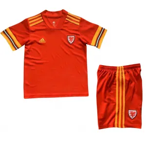 Kit infantil oficial Adidas seleção do País de Gales 2020 2021 I jogador