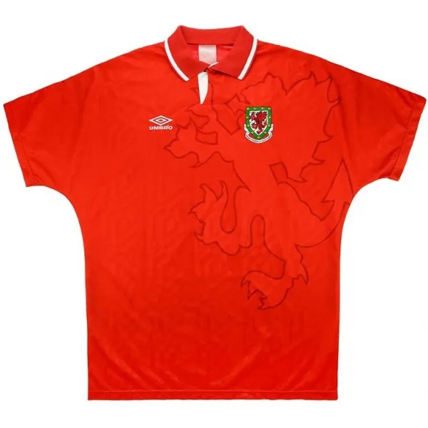 Camisa I seleção do País de Gales 1992 1994 retro Umbro