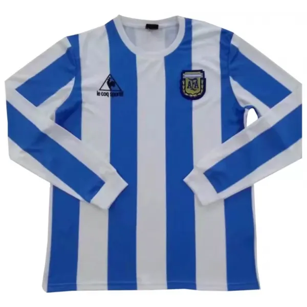 Camisa retro Le Coq Sportif seleção da Argentina 1986 I jogador manga comprida