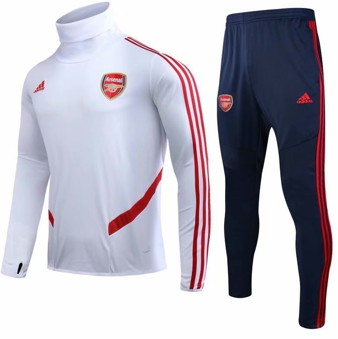 Kit treinamento oficial Adidas Arsenal 2019 2020 Branco e Azul