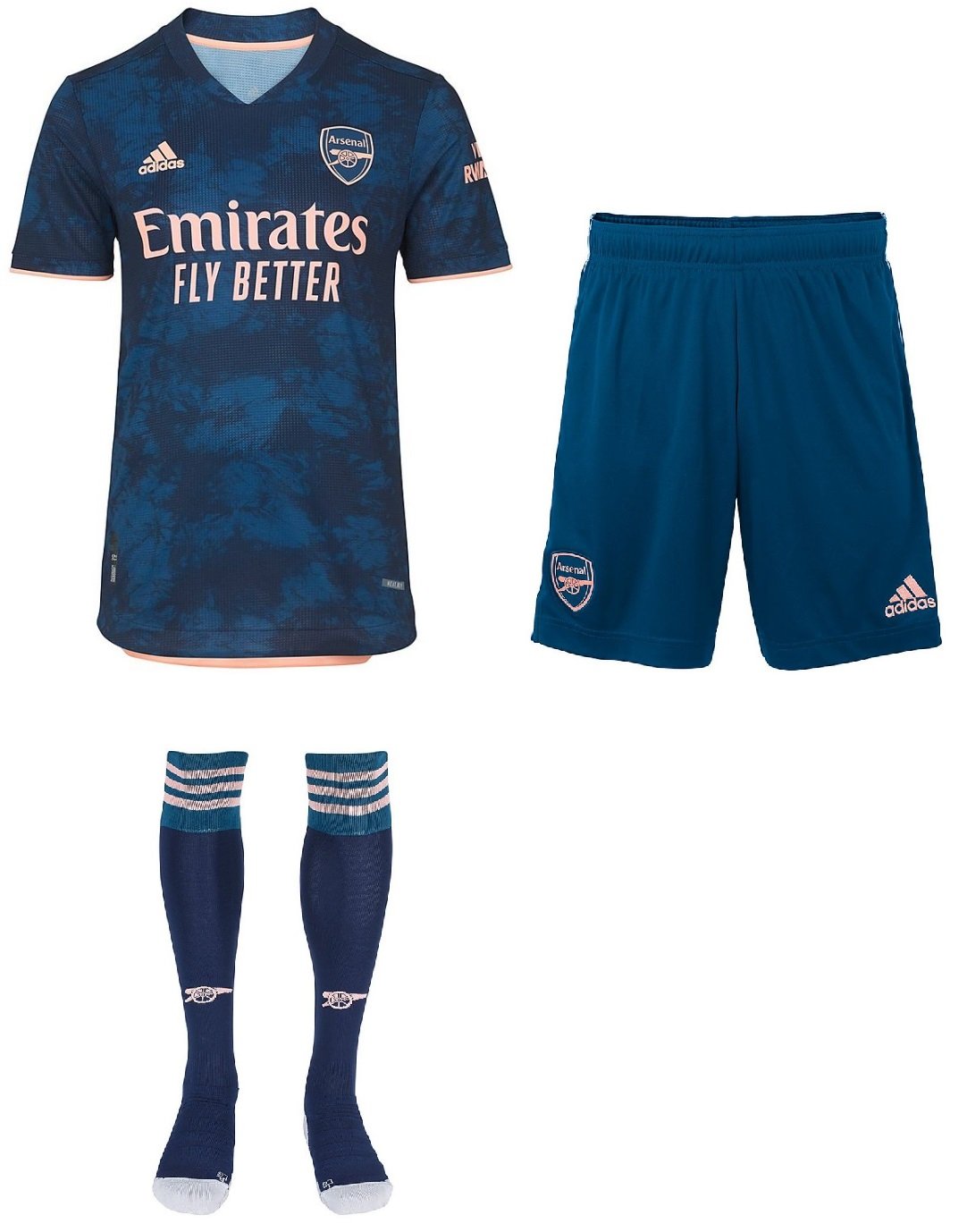 Kit adulto oficial Adidas Arsenal 2020 2021 III jogador