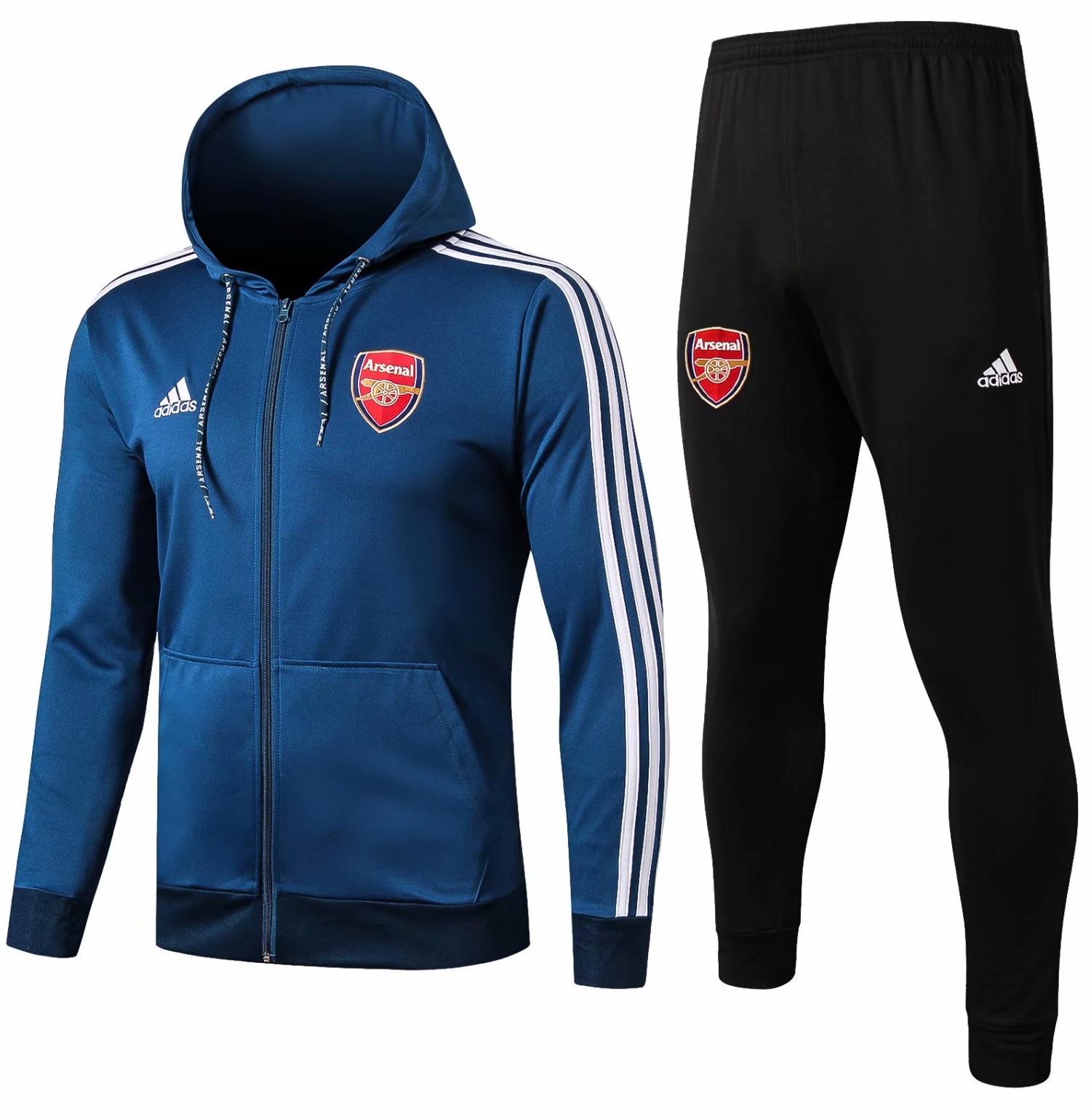 Kit treinamento oficial Adidas Arsenal 2019 2020 azul com capuz 