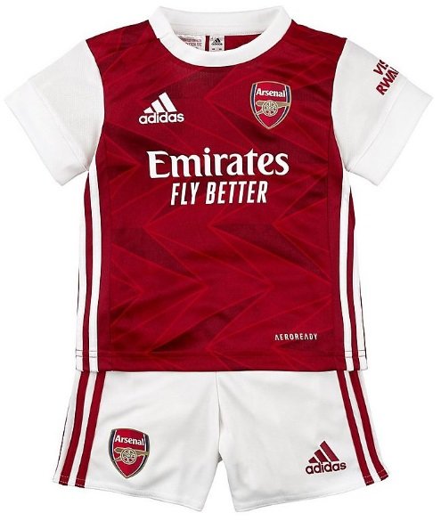 Kit infantil oficial Adidas Arsenal 2020 2021 I jogador