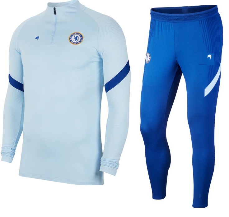 Kit treinamento Chelsea 2020 2021 Azul e Branco 