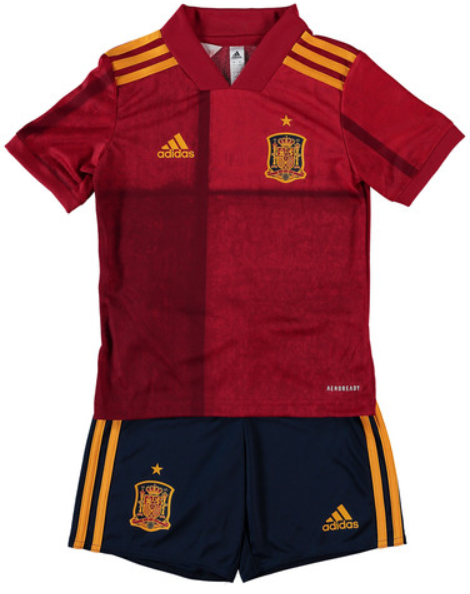 Kit infantil oficial Adidas seleção da Espanha 2020 2021 I jogador