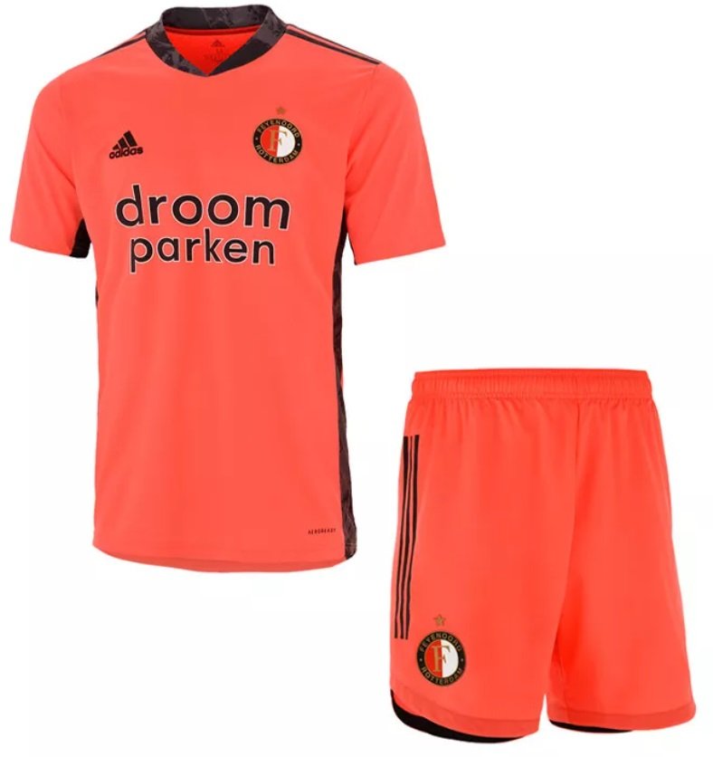 Kit infantil oficial Adidas Feyenoord 2020 2021 I Goleiro