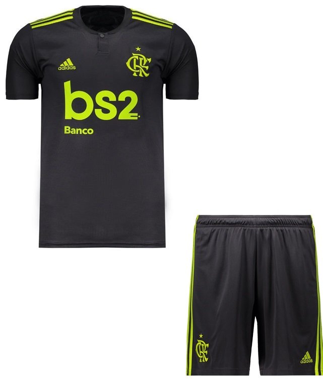 Kit infantil oficial Adidas Flamengo 2019 III jogador