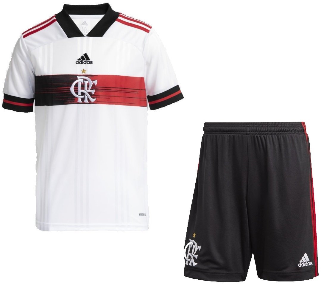 Kit infantil oficial Adidas Flamengo 2020 II jogador