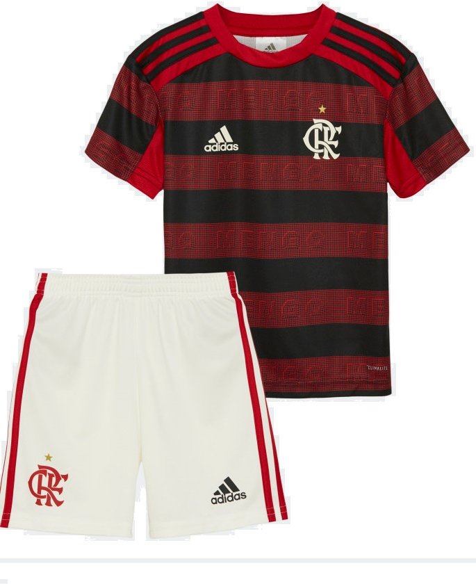 Kit infantil oficial Adidas Flamengo 2019 I jogador