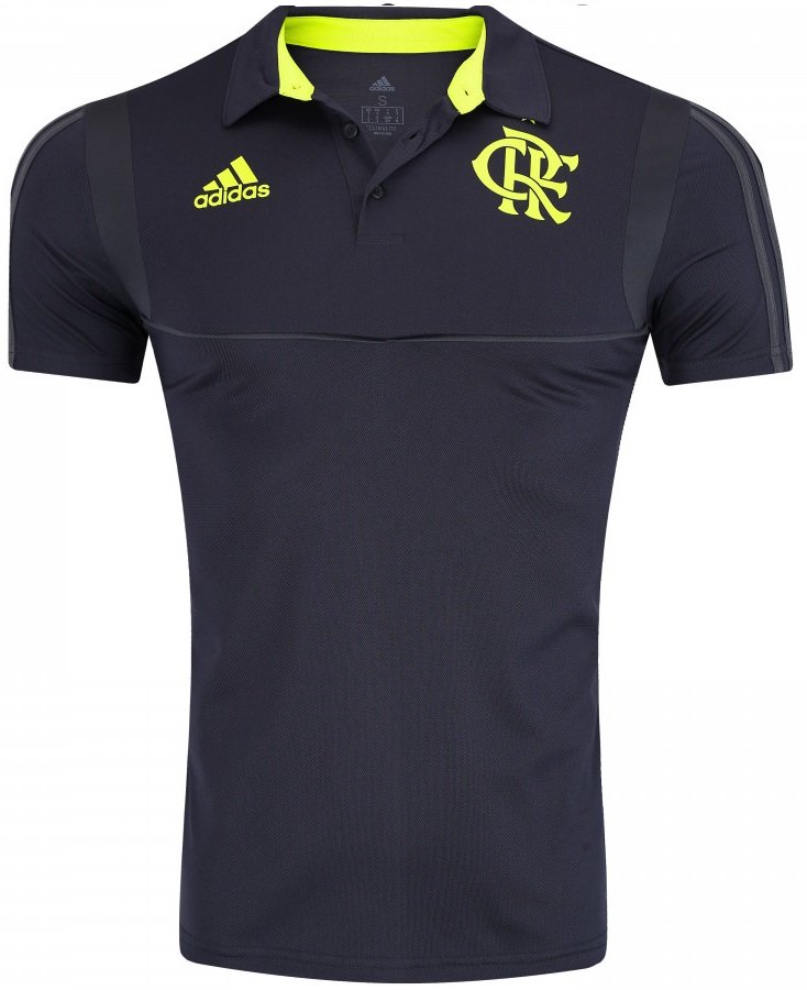 Camisa polo oficial Adidas Flamengo 2019 preta e verde