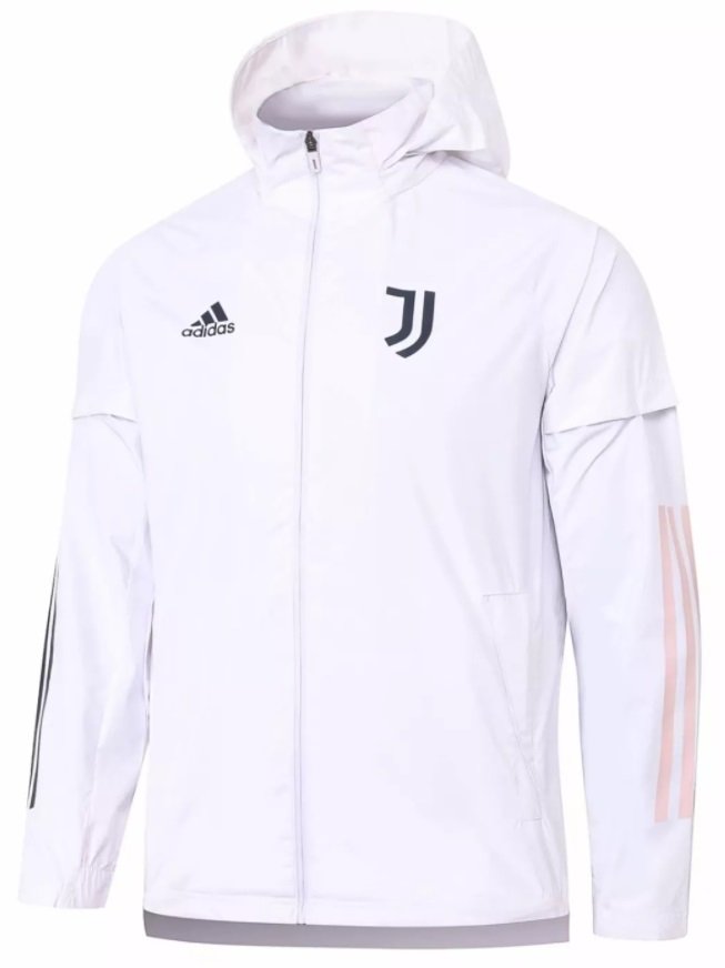 Jaqueta corta vento oficial Adidas Juventus 2020 2021 Branca