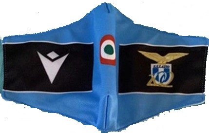 Mascara oficial Macron Lazio 2020 2021 Azul e preta