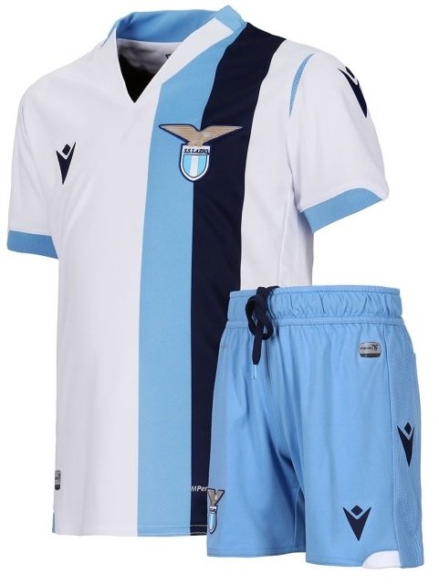 Kit infantil oficial Macron Lazio 2019 2020 II jogador 