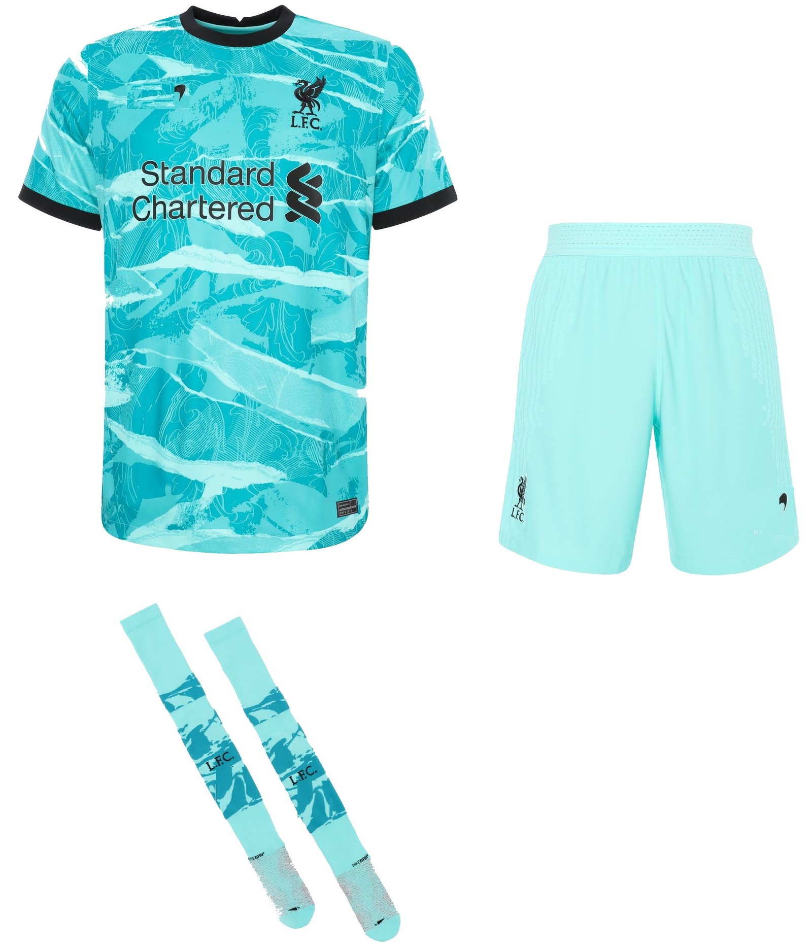 Kit adulto Liverpool 2020 2021 II Away Jogador
