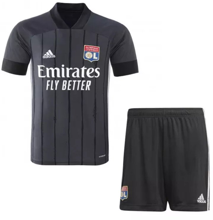 Kit infantil oficial Adidas Lyon 2020 2021 II jogador