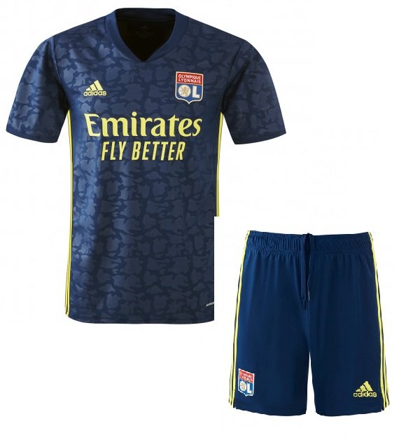 Kit infantil oficial Adidas Lyon 2020 2021 III jogador