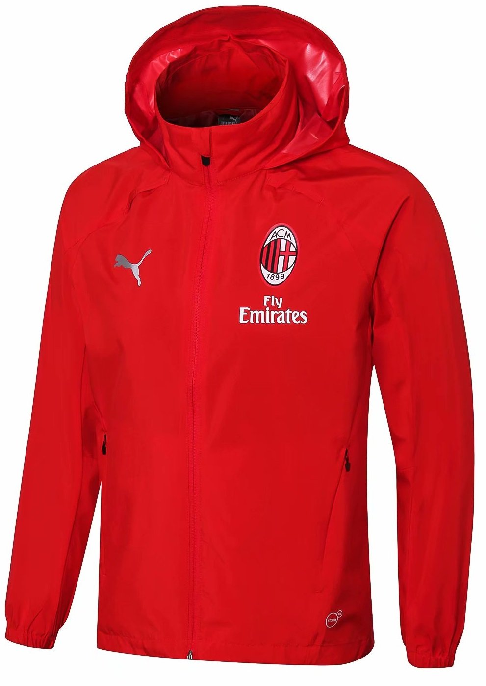 Jaqueta corta vento oficial Puma Milan 2018 2019 vermelha