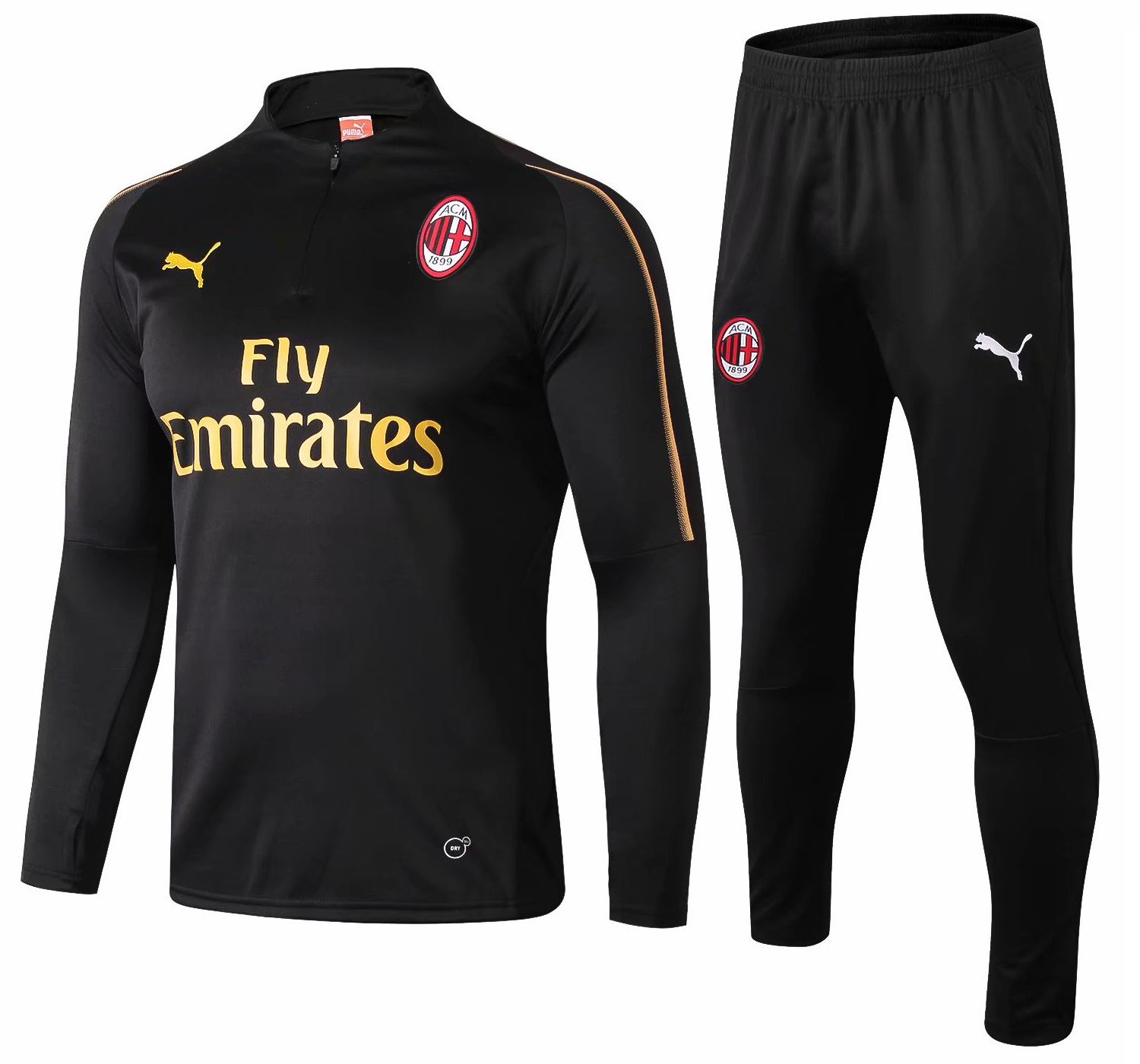 Kit treinamento oficial Puma Milan 2018 2019 preto