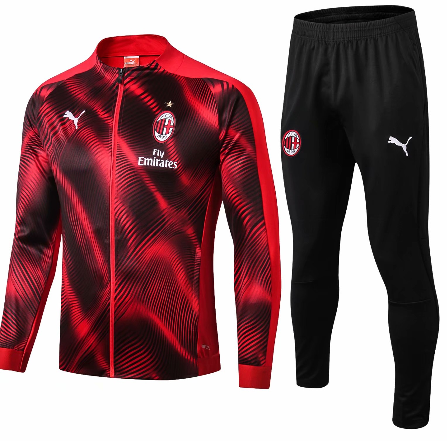 Kit treinamento oficial Puma Milan 2019 2020 Vermelho e preto