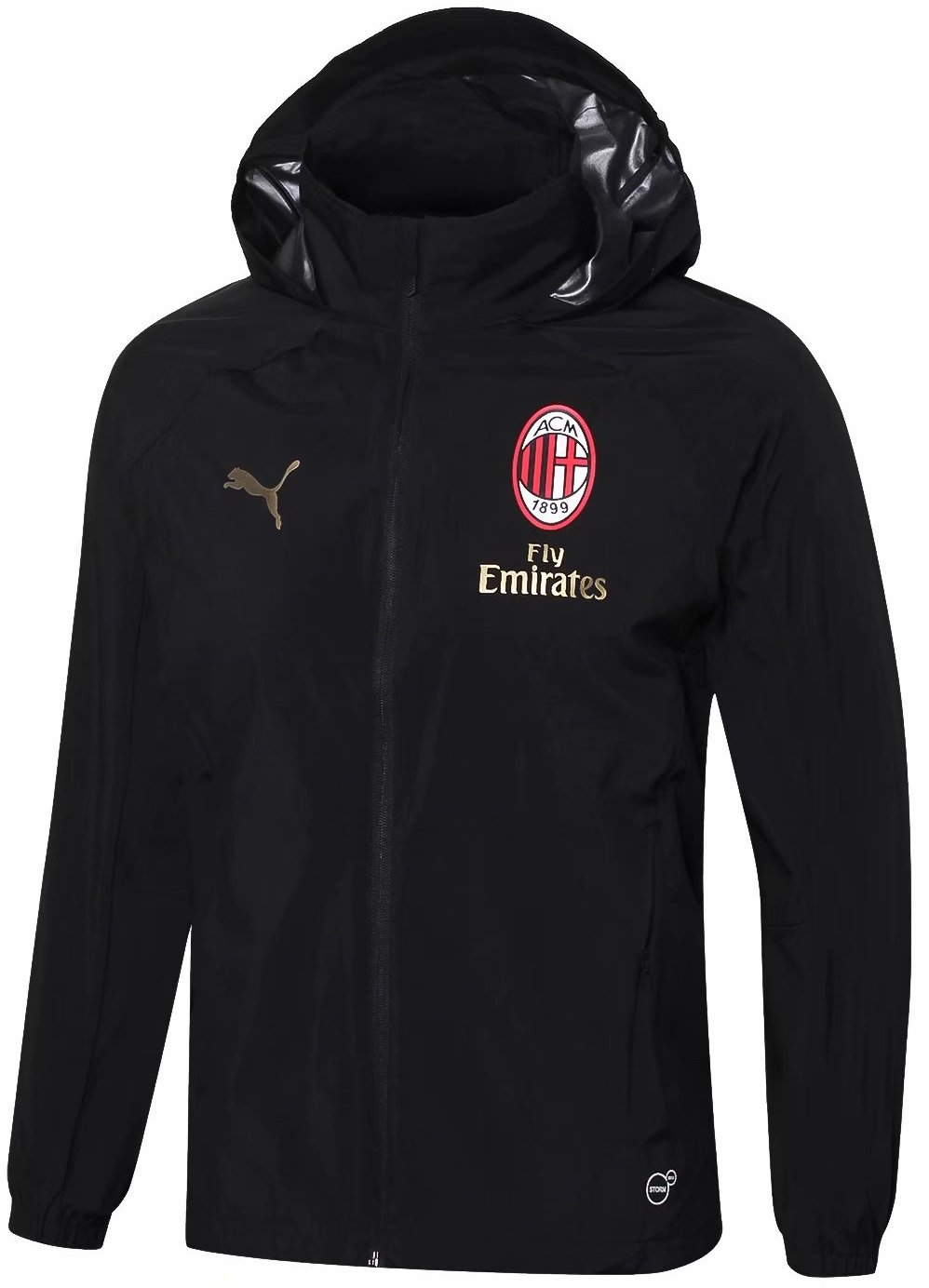 Jaqueta corta vento oficial Puma Milan 2018 2019 Preta