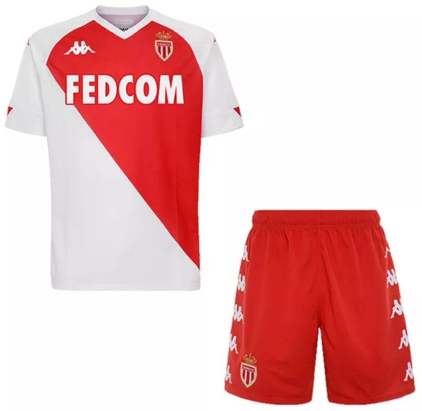 Kit infantil oficial Kappa Monaco 2020 2021 I Jogador