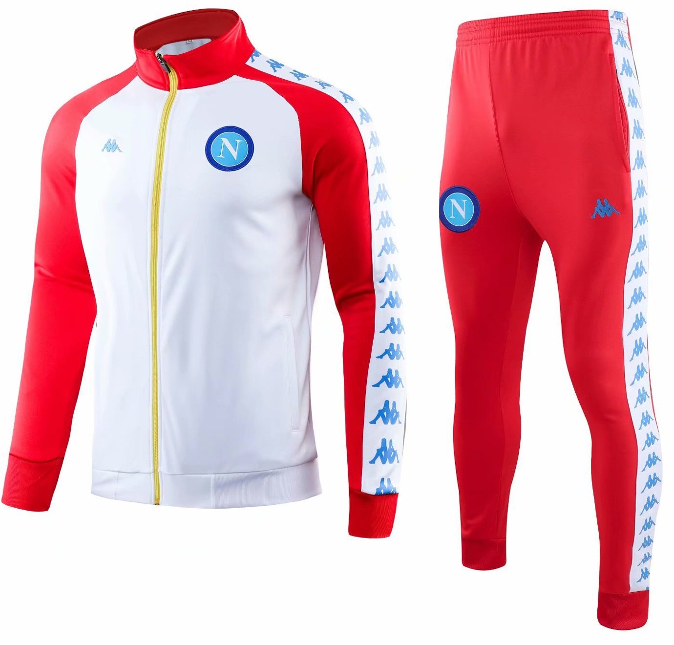 Kit treinamento oficial Kappa Napoli 2019 2020 vermelho e branco