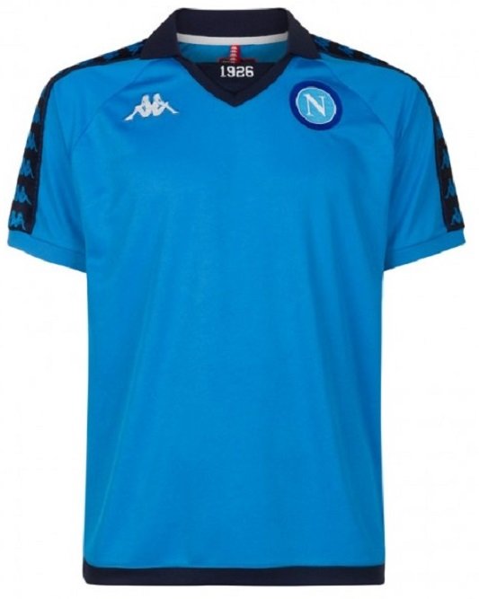 Camisa oficial Kappa Napoli 2018 2019 Azul retro