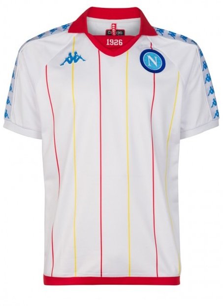 Camisa oficial Kappa Napoli 2018 2019 branca retro