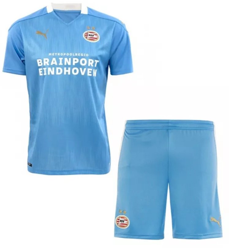 Kit infantil oficial Puma PSV Eindhoven 2020 2021 II jogador
