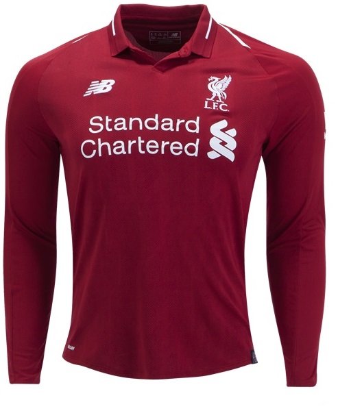 Camisa oficial New Balance Liverpool 2018 2019 I jogador manga comprida