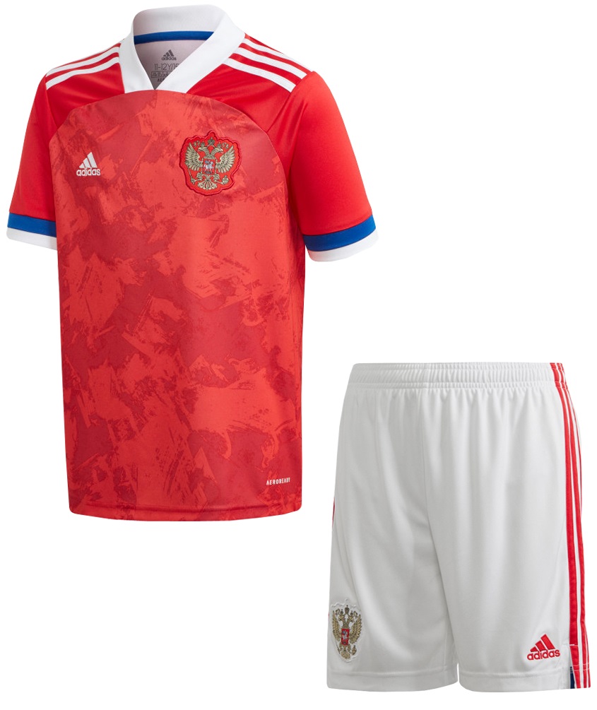 Kit infantil oficial Adidas seleção da Rússia 2020 2021 I jogador
