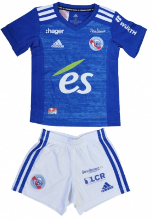 Kit infantil oficial Adidas RC Strasbourg 2020 2021 I jogador