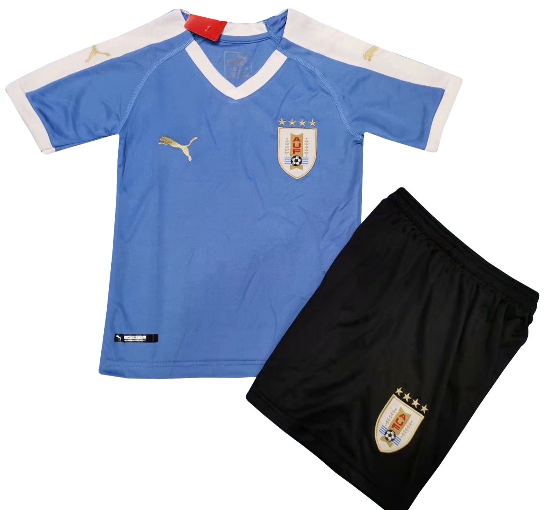 Kit infantil oficial Puma seleção da Uruguai 2019 I jogador