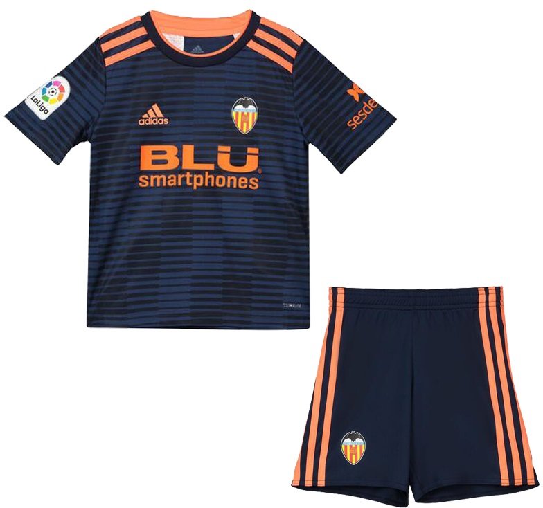 Kit infantil oficial Adidas Valencia 2018 2019 II jogador