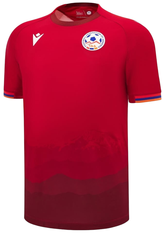 Camisa I Seleção da Armenia 2024 2025 Macron oficial 